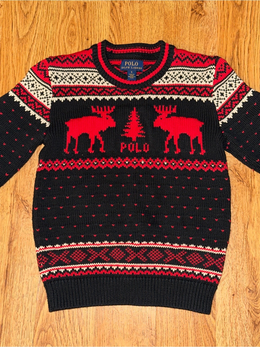 POLO Ralph Lauren Kids Moose Knit Sweater Size 5